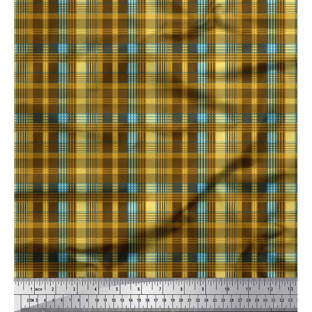 Soimoi Cotton Voile Fabric Check Check Print Sewing Fabric Yard 56 Inch Wide