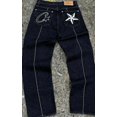 thumbnail image 1 of Corteiz Alcatraz jeans estrella chaqueta bordada high street retro pantalones cortos desgastados pantalones cinco cuartos de moda, 1 of 5