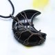 thumbnail image 1 of Colgante envuelto en luna de piedra de aventurina verde amatista Collar de cordón de cuero de ópalo de cristal rosa blanco Wmkox8yii  fajkfhkj155, 1 of 2