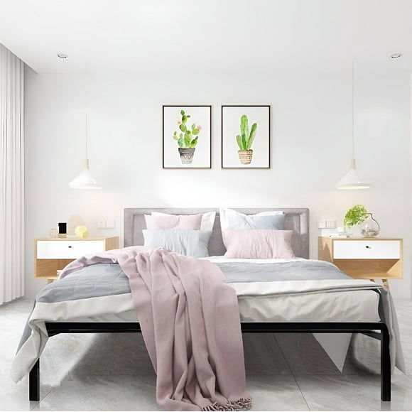 Heavy Duty Platform Bed Frame with 14.25" Storage Space, Metal Queen Size Bed Frame Mattress Foundation Easy Assembly, No Box Spring Needed