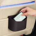 thumbnail image 6 of Leather Car Door Cup Holders Multifunctional Bin Storage Box Hanging Organizer with Clip-on Mounting for Easy Access to Drinks, Phones, and Small Items for Car Organization,Black, 6 of 7