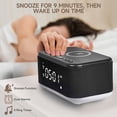 thumbnail image 3 of Fansbe Tech Vibrating Alarm Clock Wireless Charger, Digital Alarm Clocks Bluetooth USB Port (Black), 3 of 8