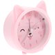 thumbnail image 1 of Reloj despertador con forma de gato, accesorio de escritorio, luz de noche para niñas, mesita de noche, vidrio rosa, para estudiantes, 1 of 6