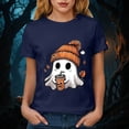 thumbnail image 6 of Akiihool Halloween Clothes for Women Fall Crew Neck T Shirt Funny Halloween Thanksgiving Graphic Tee Casual Family Halloween Costume Tops Navy,XXXL, 6 of 8