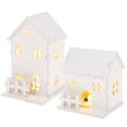 thumbnail image 4 of WASHWEPE 2Pcs Wooden Christmas House Decorative White Xmas Luminous Houses For Home Bar Restaurant Shop Decoration, 4 of 8