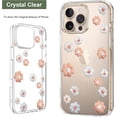 thumbnail image 3 of Biwat-Case Compatible with iPhone 16 Pro Clear with Flower Floral Daisy Girly Design Embossed Floral Pattern Soft TPU Bumper Slim Protective Back Cover, 3 of 4