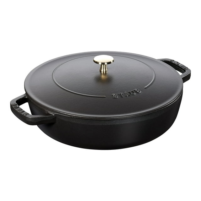 STAUB Braisières 3,7 L Fonte Ronde Sauté Pan Chistera, Noir