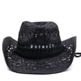 thumbnail image 2 of ManxiVoo Hand Knitted Breathable Hollow Wide Brim Sun Hat for Women Men Outdoor Summer Parties and Travel, 2 of 6