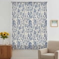 thumbnail image 3 of Blue Flowers Sheer Curtains 45 Inches Long, Retro Rustic Botanical Floral Leaves Vines Light Filering Curtains, Breathable Simi Curtain Privacy Drapes for Kitchen Bathroom Small Window Treatment, 3 of 9