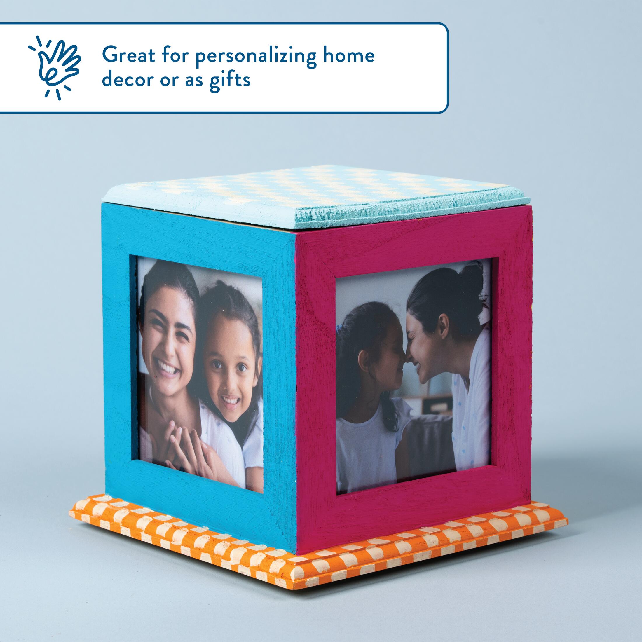 Hello Hobby Wood 4 Way Memory Frame, 5.75" x 5.75" x 5.5"