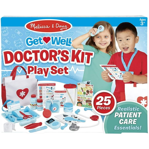 Set Juguete Médico Get Well Doctor’s Melissa & Doug con 25 Accesorios Cuidado del Paciente para Niños Niñas Melissa & Doug MD8569