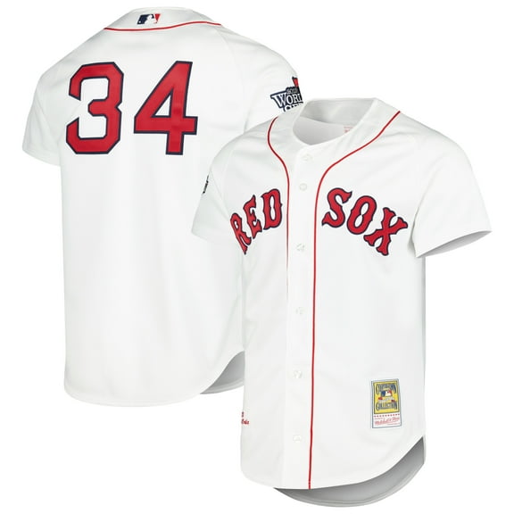 Men's Mitchell & Ness David Ortiz White Boston Red Sox Cooperstown Collection Authentic Jersey