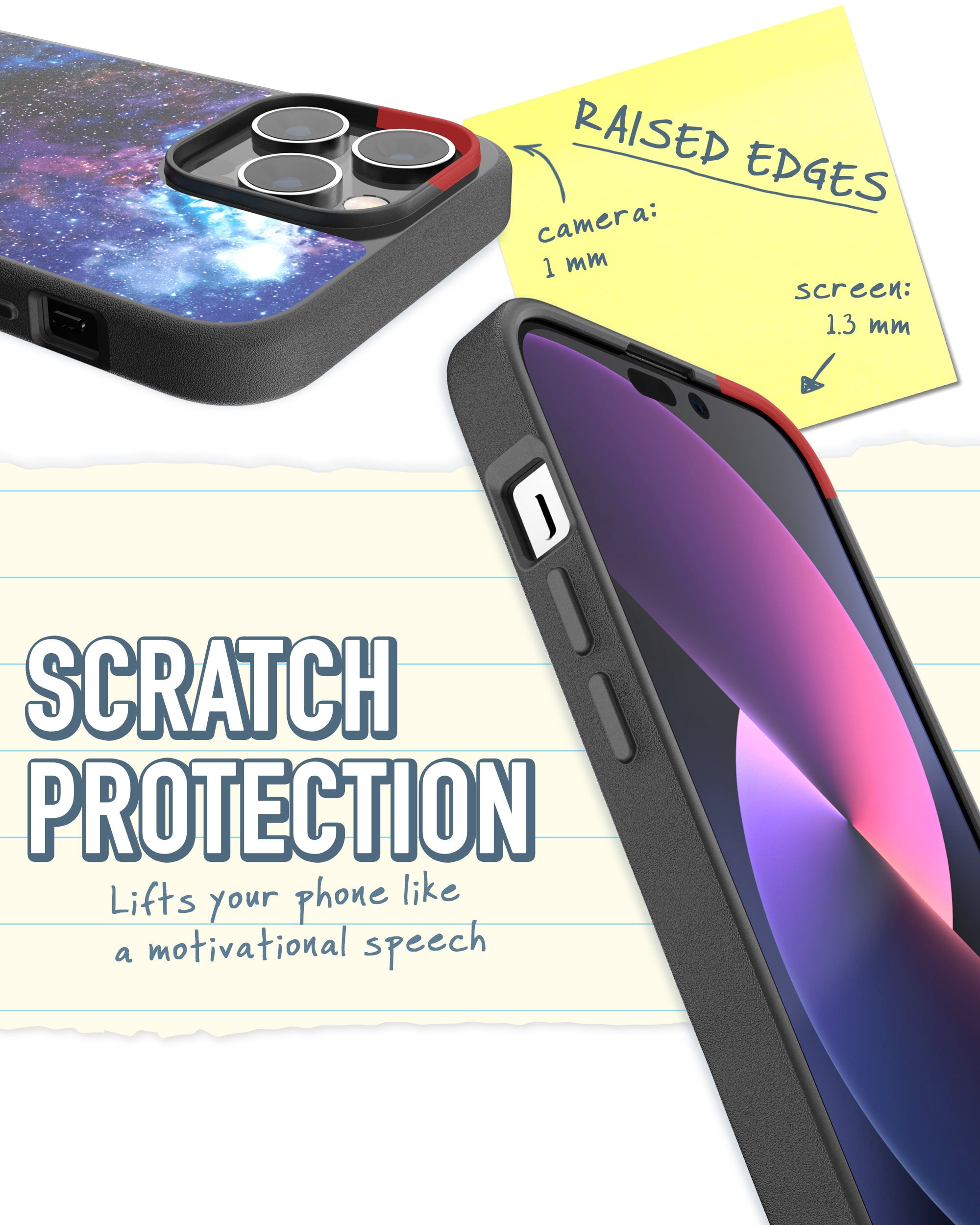 Smartish iPhone 14 Pro Max Slim Case - Gripmunk Compatible with MagSafe [Lightweight + Protective] Thin Grip Cover with Microfiber Lining - Spaced Out