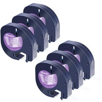 GREENCYCLE 6PK Compatible for DYMO LetraTag Refills 16952 12mm Black on Clear Plastic Label Maker Tape