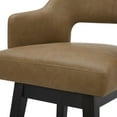 thumbnail image 5 of CHITA 26 in Swivel Counter Bar Stools Set of 2 with Open Contoured Back&Wood Legs, Faux Leather in Cognac Brown, 5 of 10