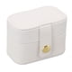 thumbnail image 4 of Mini caja de almacenamiento de anillos de cuero de PU, organizador de joyas pequeño, estuche de viaje pequeño para pendientes, color blanco, 4 of 14
