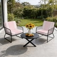 thumbnail image 6 of Outdoor Patio Cushion Covers 4 Pack Pink Striped Patio Chair Cushion Covers with Ties and Zipper Classic Farmhouse Stripes Waterproof Outdoor Seat Cushion Covers for Patio Furniture 24"x24", 6 of 9