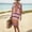 Pink, variant on Womens Dresses Boho Short Sleeve Colorblock Summer Mint Green Cotton Linen Shift Dress for Women Beach