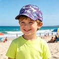 thumbnail image 6 of KPOPLK Kids Baseball Cap Adjustable Dinosaur Print Sun Hat Summer Toddler Boy Snapback Cap Sport Cap(2-6 Years,Watermelon Red), 6 of 7