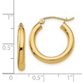 thumbnail image 4 of 10k Yellow Gold 3mm Tube Hoop Earrings Round, 4 of 8