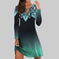 thumbnail image 1 of Pntutb Robe d'Été pour Femmes 2024 Chemises d'Impression Décontractées Femmes Manches Longues Col Rond Blouse tops, 1 of 5