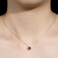 thumbnail image 7 of RYLOS Halo Designer Matching Set Yellow Gold Plated Silver: Ring, Earring & Pendant Necklace Gemstone &  Diamonds 4MM Ruby July Birthstone; Size 8, 7 of 7