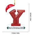 thumbnail image 3 of xihome Juego de 26 adornos navideños acrlicos con el alfabeto para decorar el rbol de Navidad (diseño de gorro de Pap Noel)., 3 of 6