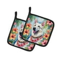 thumbnail image 2 of White German Shepherd Luau Pair of Pot Holders, 2 of 2