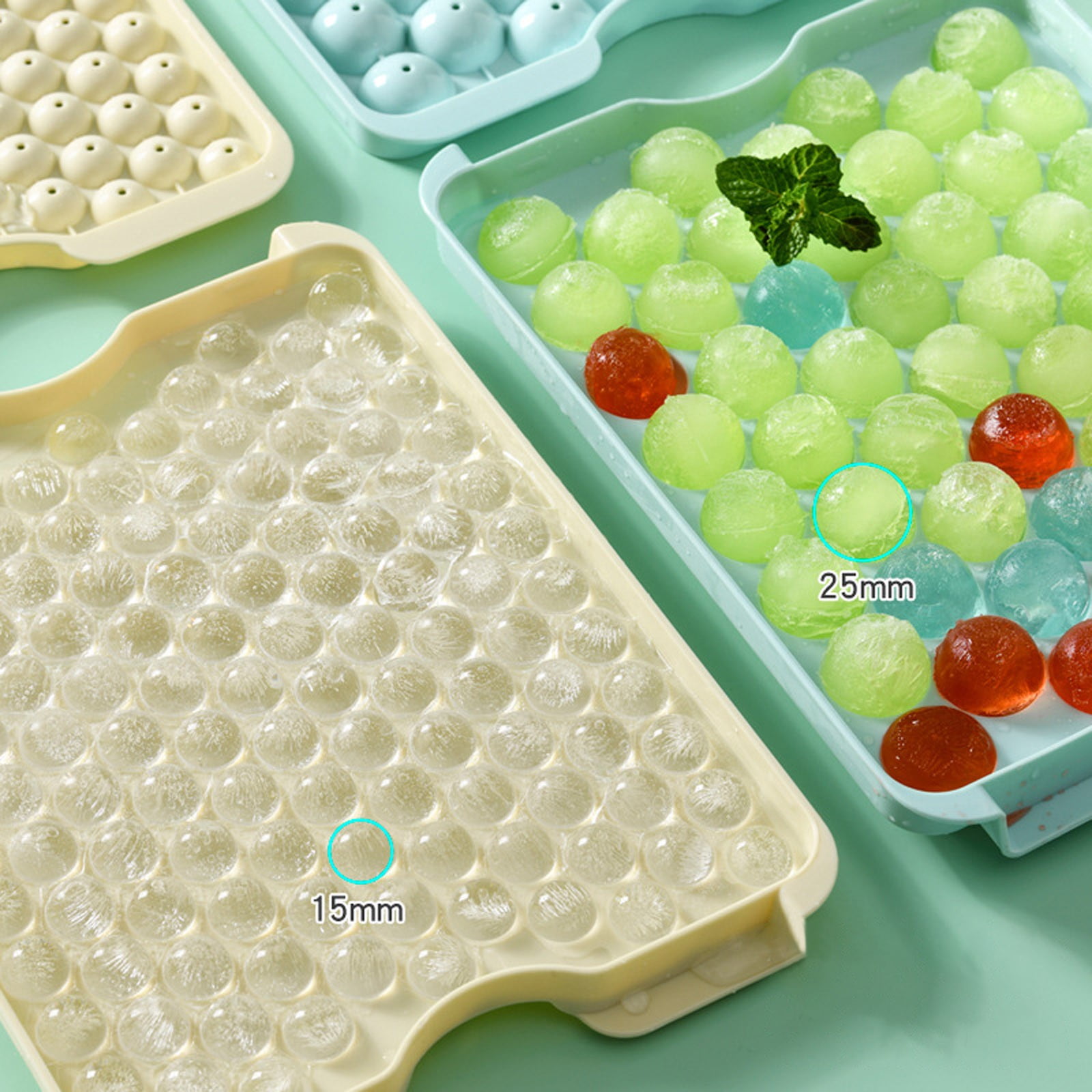 Ice Cube Mold Mini Ice Tray with Lid Freezer 3 Packs Upgraded to 123X3 Small Circular Ice Tray for Easy Release Mini Ice Maker Crushed Ice Tray for Cool Coffee Drinks 3×ice grid mold+