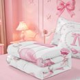thumbnail image 5 of meiyoeat Chic Bow Tie Zipper Twin Comforter Sets with Fitted Sheet and 2 Pillowcases For Bowknot Girls,Pink Initial Letter M Zipper Bedding Set For Kids,Pink Reversible,4-Piece, 5 of 7