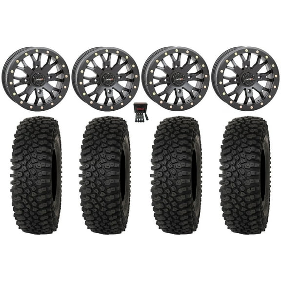 System 3 SB-4 14" Wheels Black (4 3) 27" Roctane ST Tires Polaris RZR XP 1000 / PRO XP / Ranger XP 900/1000