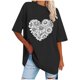 thumbnail image 1 of Camisetas de Manga Corta para las Mujeres Impreso Cuello Redondo Suelto Camiseta, Casual Cuatro Estaciones Blusa para el Hogar, 1 of 3