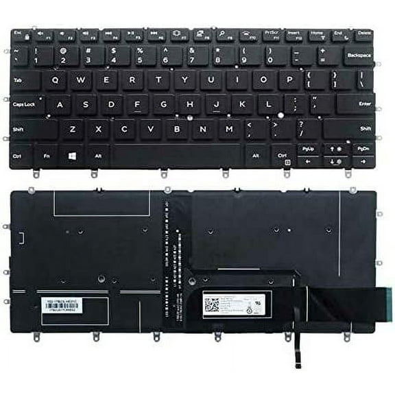 New US Black English Backlit Laptop Keyboard (Without palmrest) Replacement for Dell XPS 13 9380 9380-7660SLV-PUS P82G P/N:3CM18 03CM18 Light Backlight