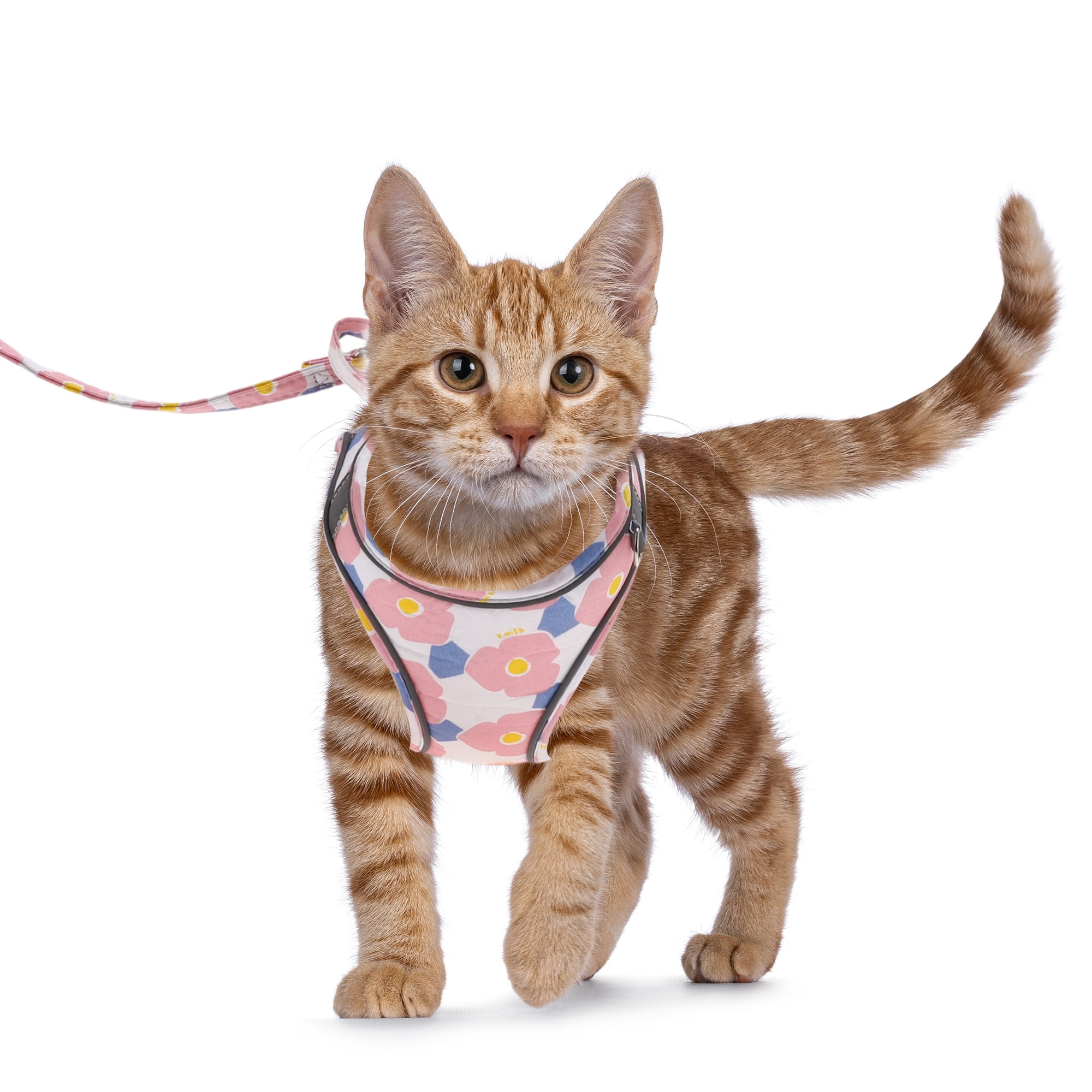 Unique Bargains Puppy Dog Harness and Leash Set with Reflective Strip Pink L