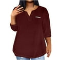 thumbnail image 2 of Up to 65% off!Women Summer Tops 2024 Plus Size Fashion Sexy Shirt V-Neck Casual Loose Long Sleeve Shirt Blouse Gift for Women On Sale, 2 of 5