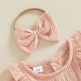 thumbnail image 6 of Cjfdfy Newborn Baby Girls Fall Romper Clothes Solid Ruffled Long Sleeve Bubble Dress Bodysuit And Bow Headband Infant Cute Jumpsuit Fall Winter Outfit 0-18 Months, 6 of 9