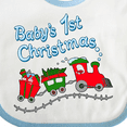 thumbnail image 4 of Inktastic Baby's 1st Christmas Train with Presents and Tree Boys or Girls Baby Bib, 4 of 4