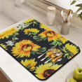 thumbnail image 3 of 2 Pack Washable Rubber Sunflower Cute Floral Dish Drying Mats for Kitchen Counter Home Large Coffee Bar Pad Accessories and Decor for Utensils Stemware (2pcs 18''x24''+19.5''x12''), 3 of 6