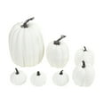 thumbnail image 3 of Artificial Pumpkins 7PCS White Fake Foam Pumpkins Assorted Sizes Fall Harvest Thanksgiving Halloween Seasonal Tabletop Shelf Desktop Home Decoration Display Set, 3 of 5