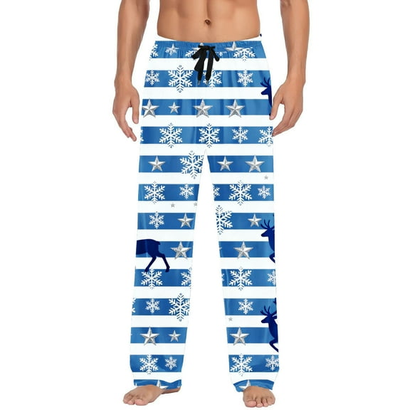 Men's Christmas Pajama Pants Soft Lounge Bottoms with Pockets & Drawstring Wide Leg Pajama Bottoms Novelty Funny Straight Cozy PJ Pant for Holiday Sleepwear
