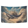 thumbnail image 6 of Yayeee Tapestry Wall Hanging for Bedroom 60" x 40" Living Room Home Wall Art Decor, Floating Whale, 6 of 7