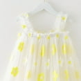 thumbnail image 4 of DAETIROS Girls Party Dress Yellow Sleeveless Tulle with Flowers for Kids, Lightweight Flower Girl Birthday Princess Summer Outfit Ages 1-7 Years,Size 1-2T, 4 of 5