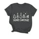 thumbnail image 1 of Navidad Mujeres Tops, Cuello Redondo Manga Corta Impresa Camiseta, Vintage Holiday Humor Tee Top, 1 of 4