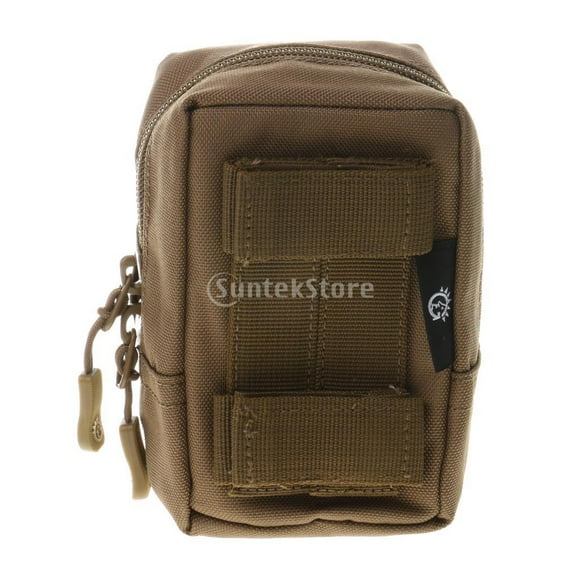 Riñonera pequeña Molle para senderismo, caza y actividades al aire libre, funda para teléfono móvil, color marrón