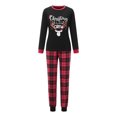 thumbnail image 2 of Hirigin Family Christmas Pajamas Matching Sets Elk Print Long Sleeve Round Neck Tops/Romper Plaid Trousers, 2 of 6