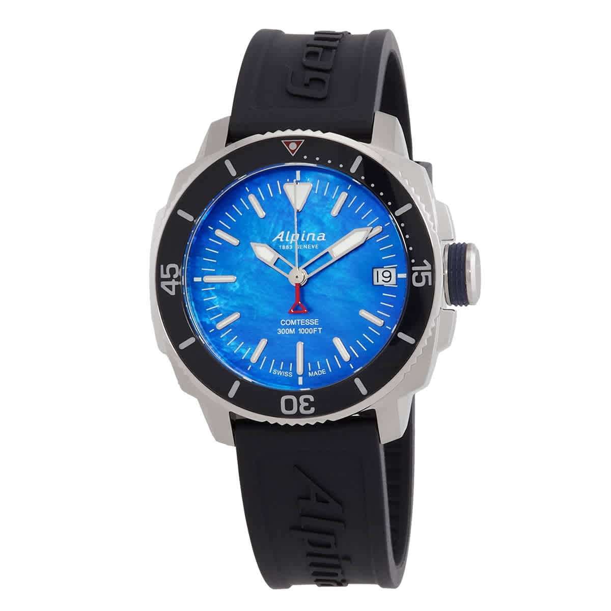 NWT Alpina Comtesse Horological Alarm World Time Quartz Black Dial Ladies Watch Alpina Comtesse Diamond Black Mother of Pearl Dial Ladies  main image 4