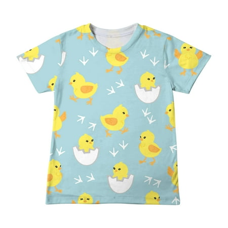 

BELLZELY Toddler Clothing Sets Clearance Girls Boys Fashion Short Sleeve Cartoon Dinosaur Pattern Tops Child Crewneck Summer Casual Loose Tshirt