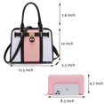 thumbnail image 3 of Set de bolso Qiyuer de piel sintética blanco/rosa para mujer, 3 of 6