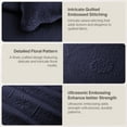 thumbnail image 6 of IR Imperial Rooms 3Pc-Embossed Bedspread Microfiber Floral Modern Quilt Set Lightweight King Navy Blue, 6 of 9