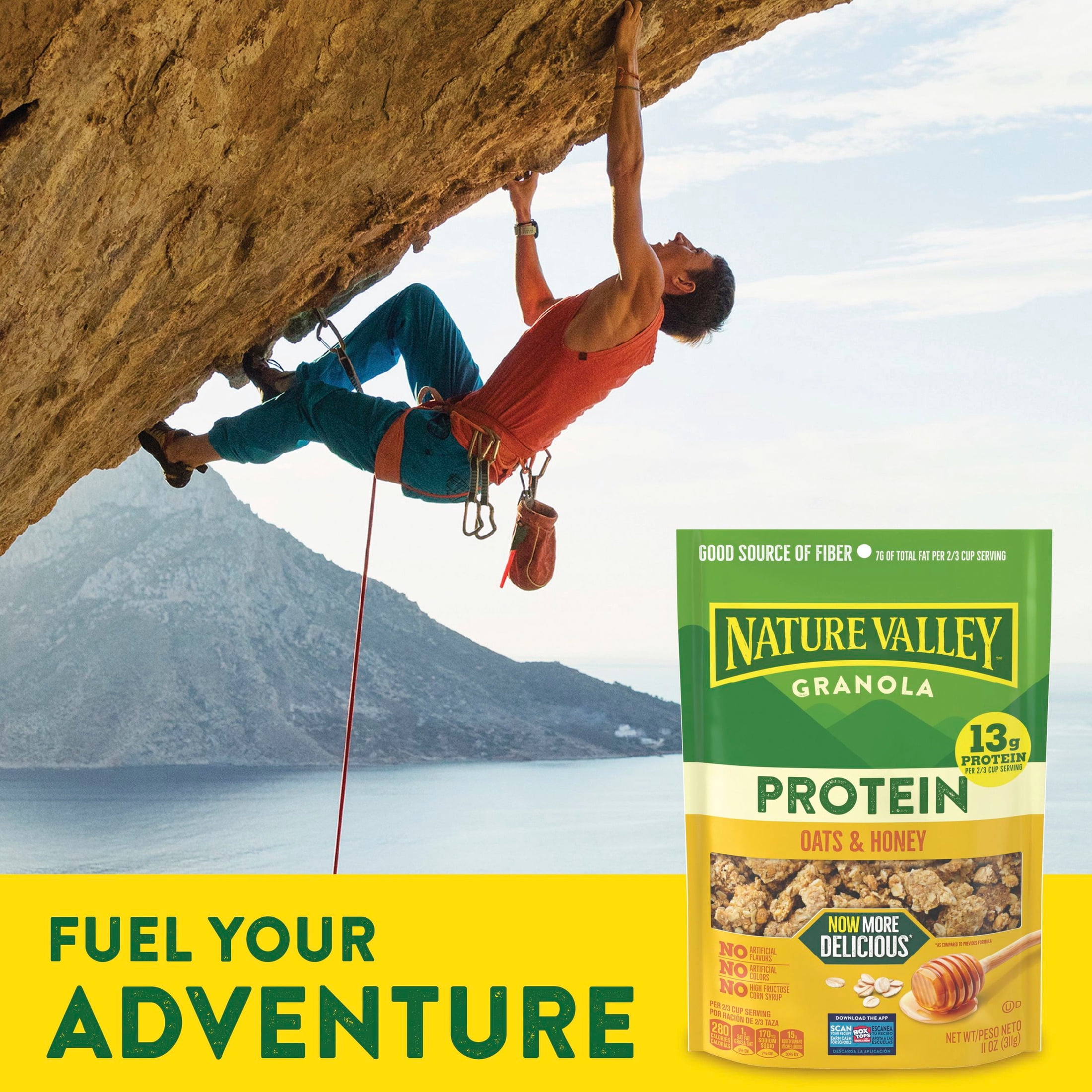 (4 pack) Nature Valley Protein Oats and Honey Granola Pouch, 11 oz